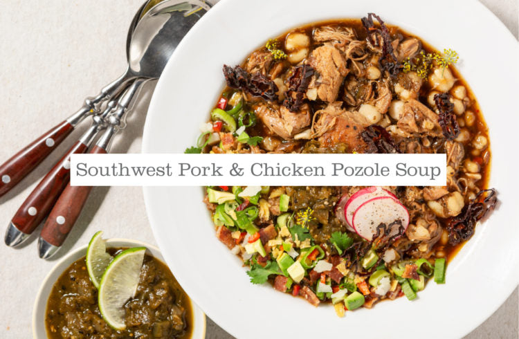 Southwest Pork & Chicken Pozole Soup